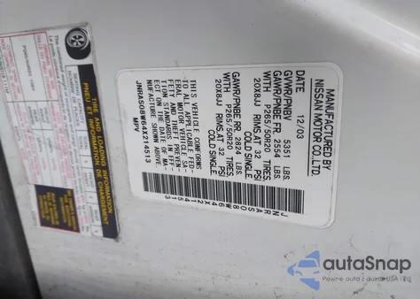 2004 Infiniti Fx35 из США, поврежденный, VIN JNRAS08W64X214513